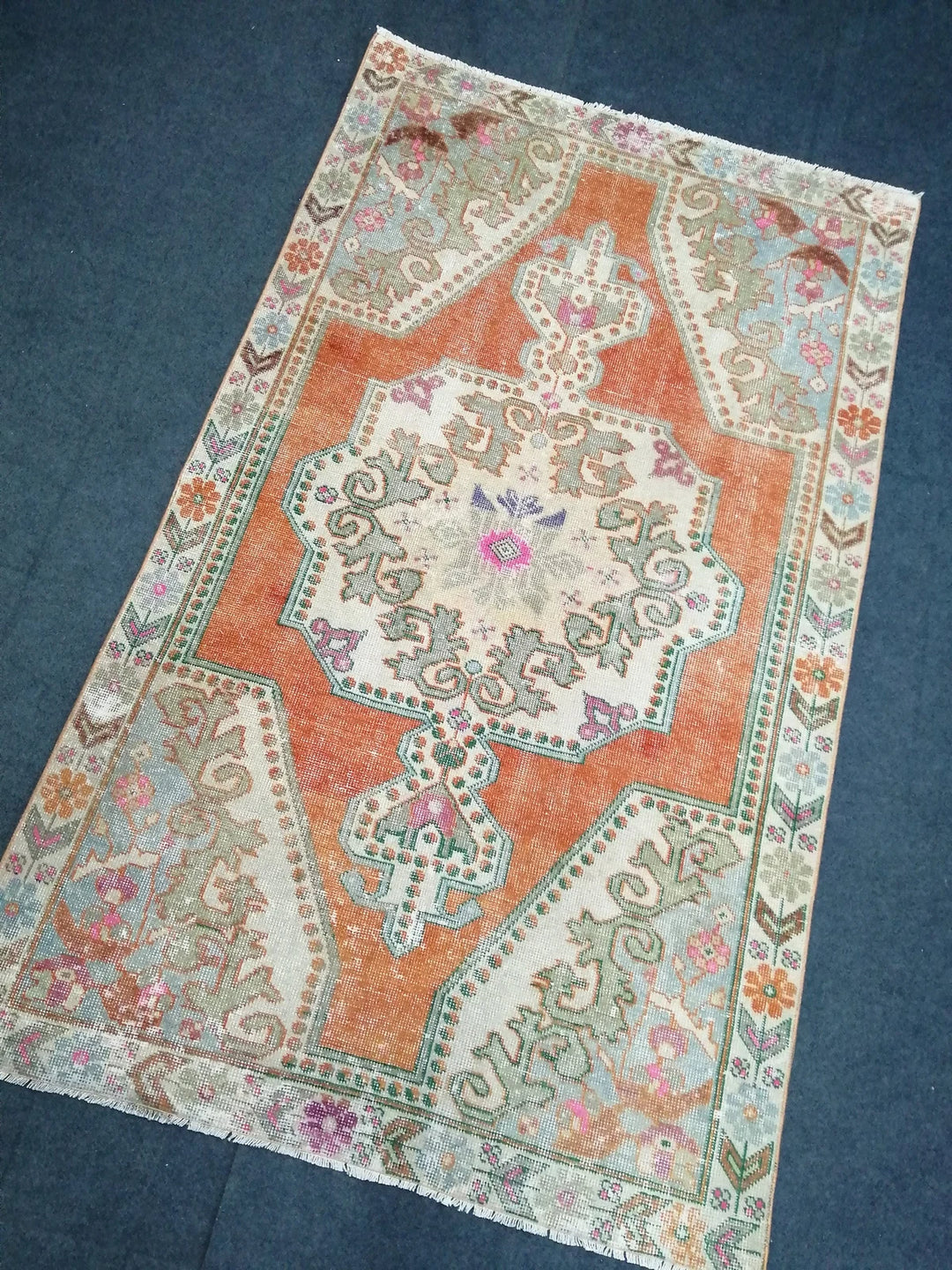 Rust Turkish Runner Rug 4' 6" x 7' 4" Hand-Knotted | No. WR71588