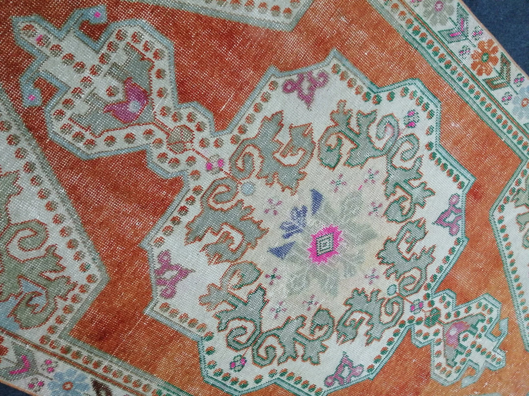 Rust Turkish Runner Rug 4' 6" x 7' 4" Hand-Knotted | No. WR71588