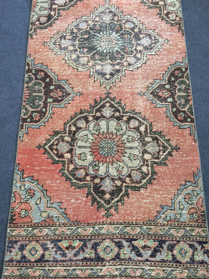 Rust Turkish Runner Rug 3' x 13' Hand-Knotted | No. WR71800