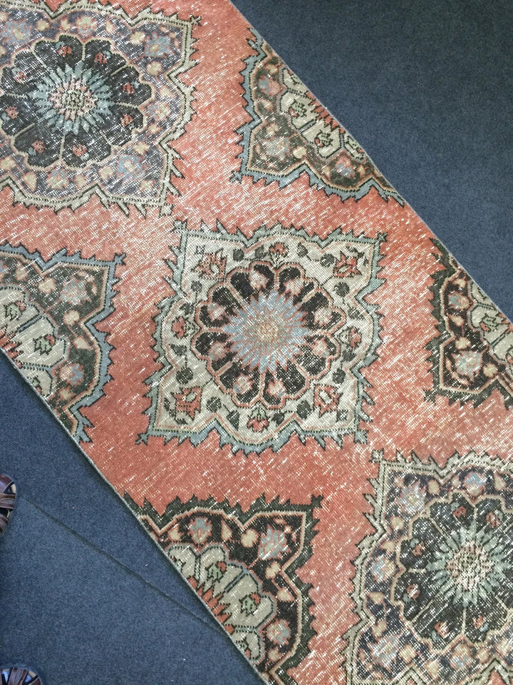 Rust Turkish Runner Rug 3' x 13' Hand-Knotted | No. WR71800