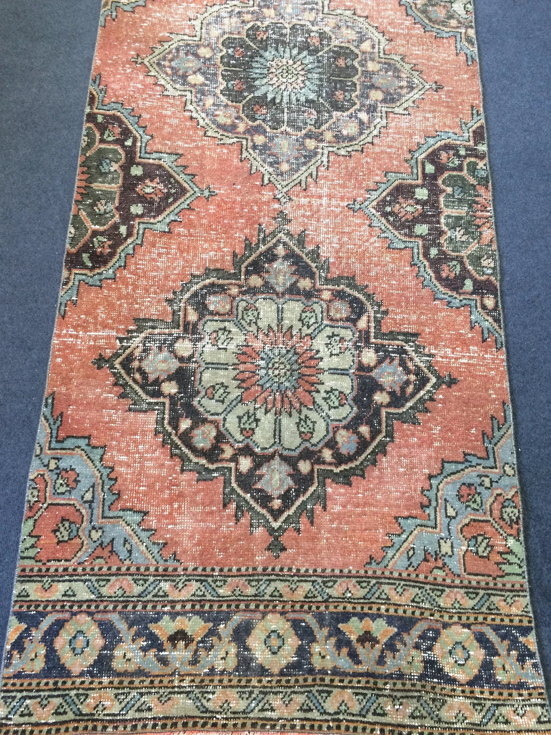 Rust Turkish Runner Rug 3' x 13' Hand-Knotted | No. WR71800