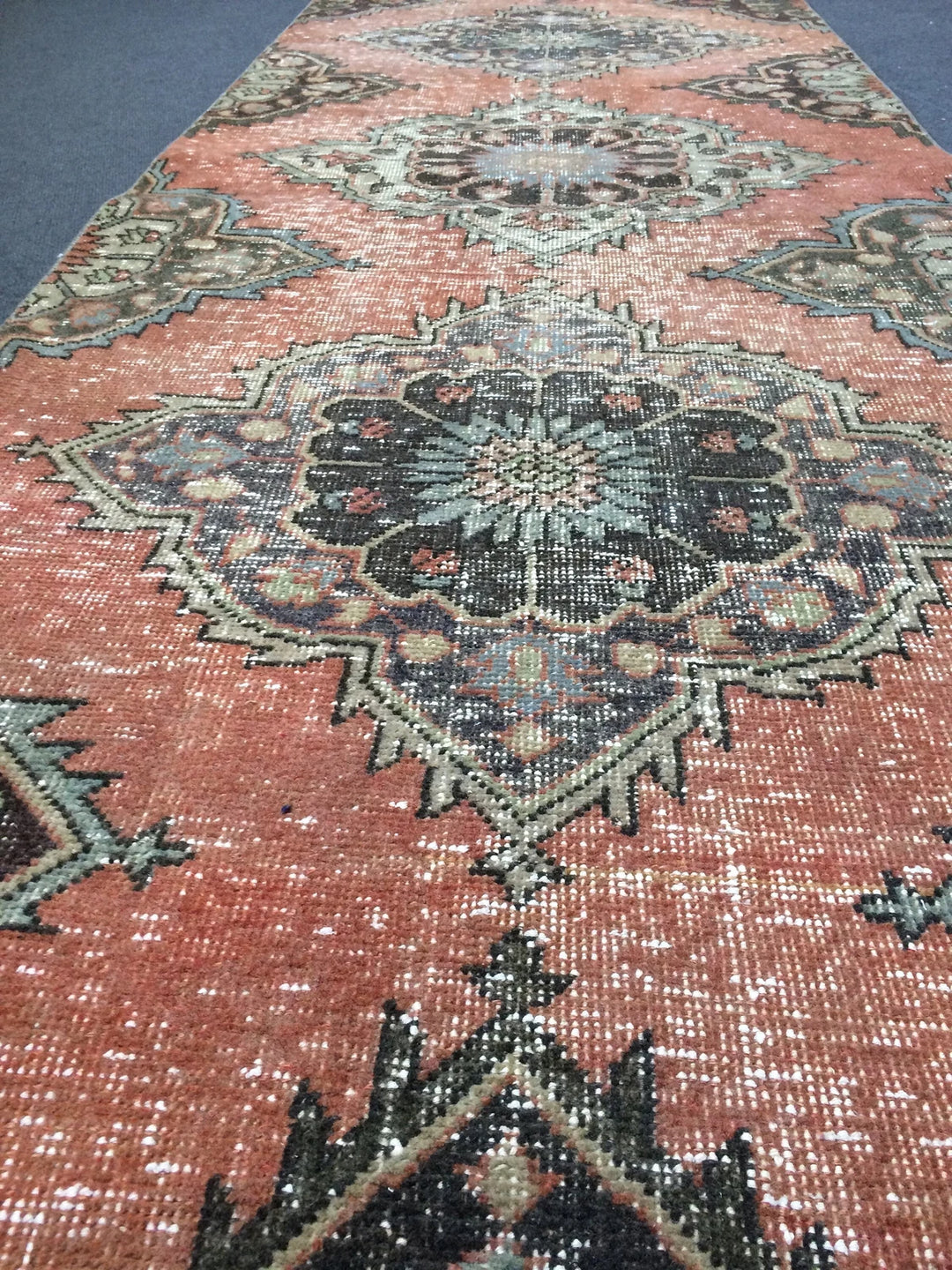 Rust Turkish Runner Rug 3' x 13' Hand-Knotted | No. WR71800