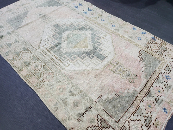 Navy Turkish Runner Rug 3' 6" x 5' 10" Hand-Knotted | No. WR72282