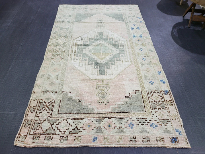 Navy Turkish Runner Rug 3' 6" x 5' 10" Hand-Knotted | No. WR72282