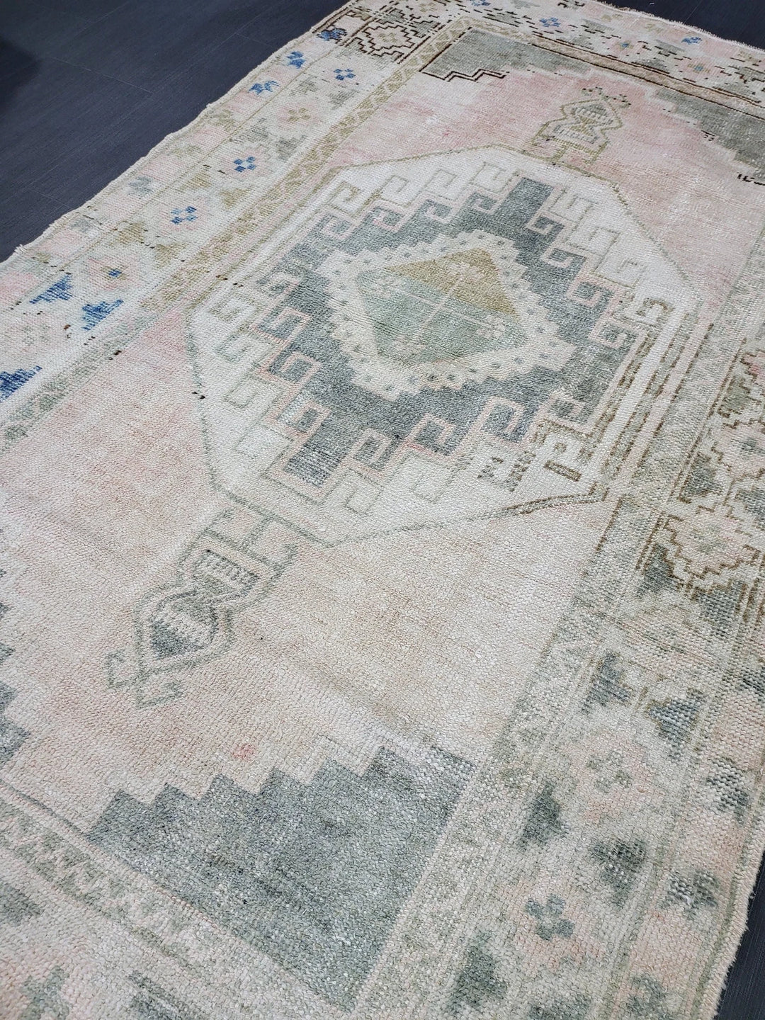 Navy Turkish Runner Rug 3' 6" x 5' 10" Hand-Knotted | No. WR72282