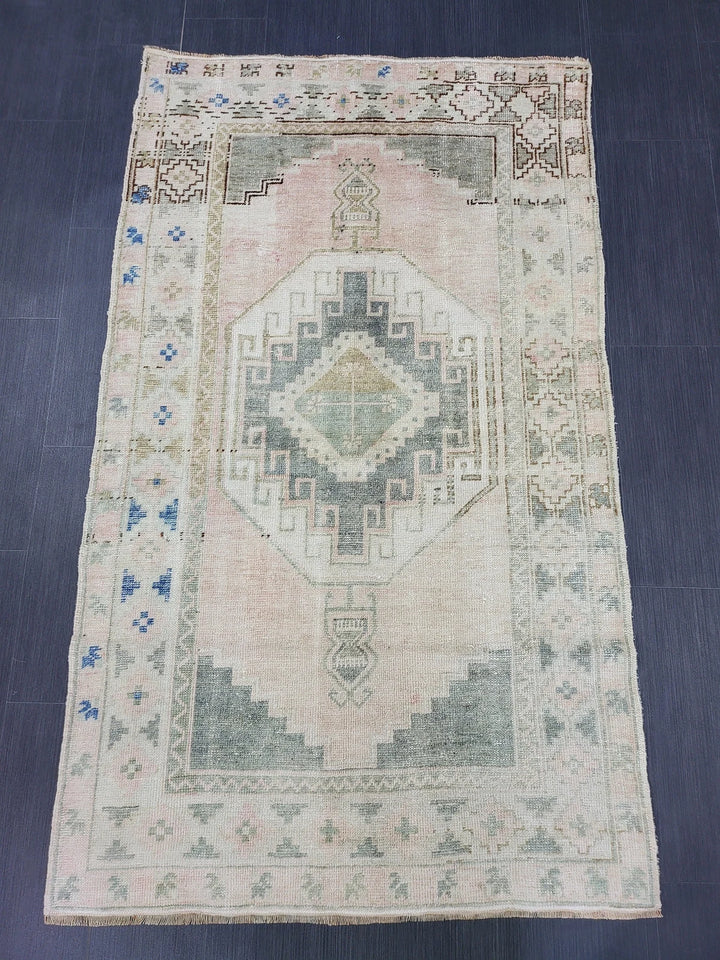 Navy Turkish Runner Rug 3' 6" x 5' 10" Hand-Knotted | No. WR72282
