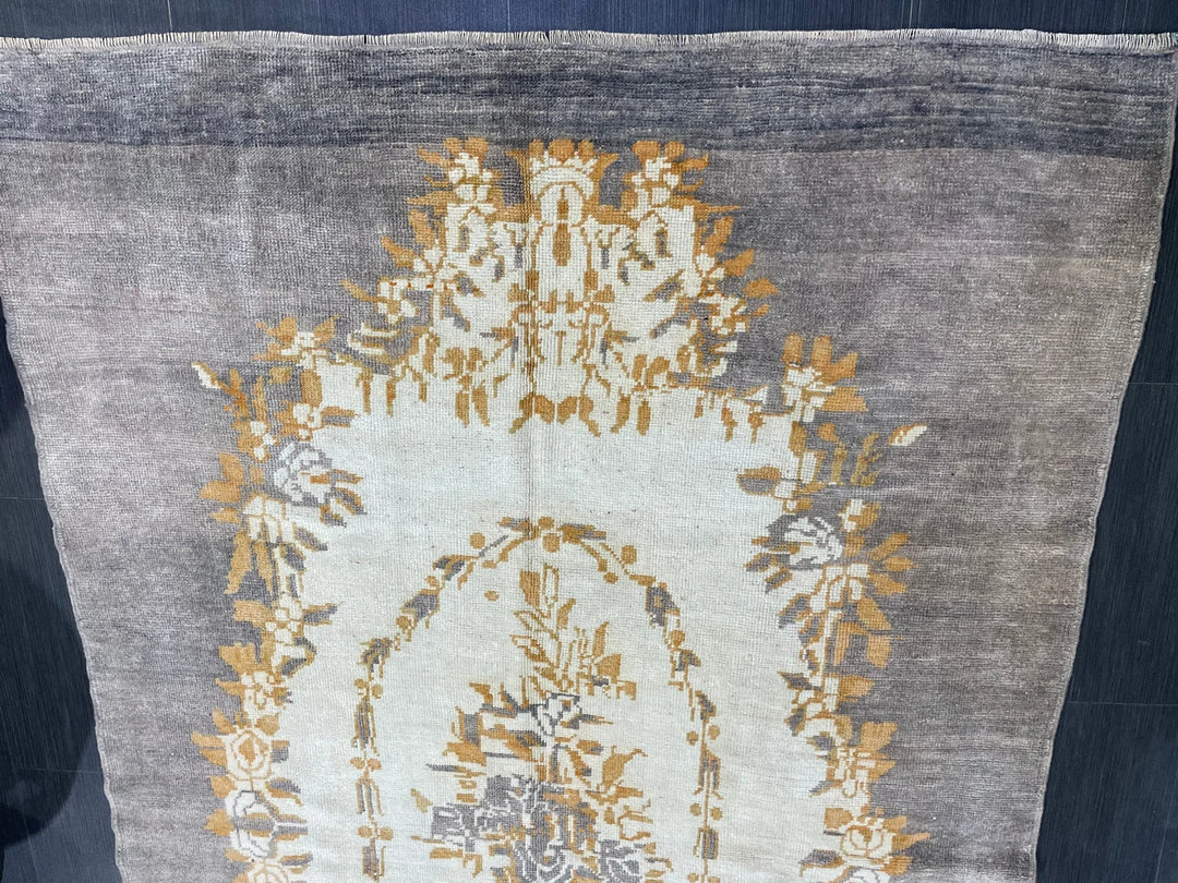 Grey Turkish Runner Rug 5' 3" x 8' 8" Hand-Knotted | No. WR73244