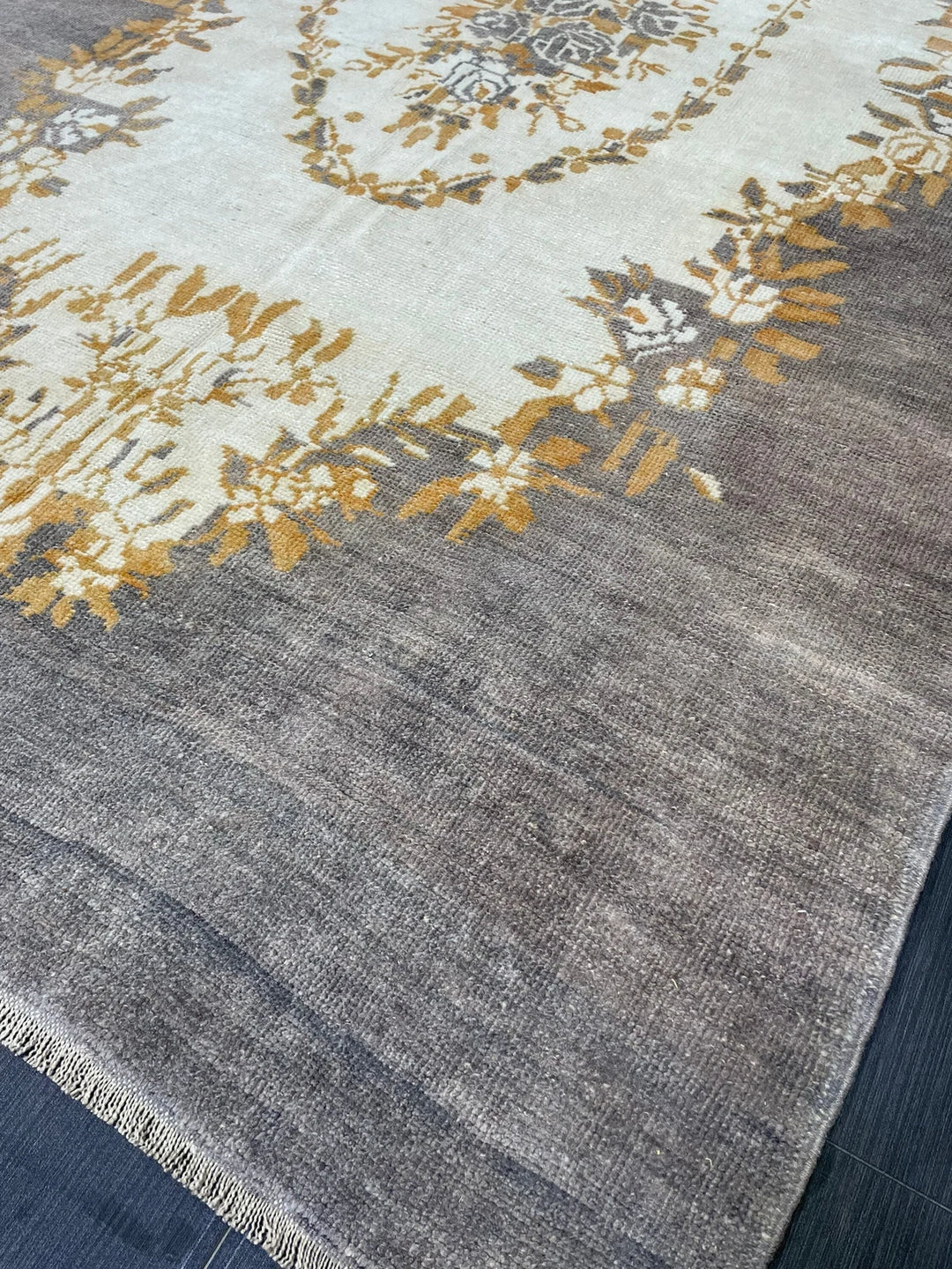 Grey Turkish Runner Rug 5' 3" x 8' 8" Hand-Knotted | No. WR73244