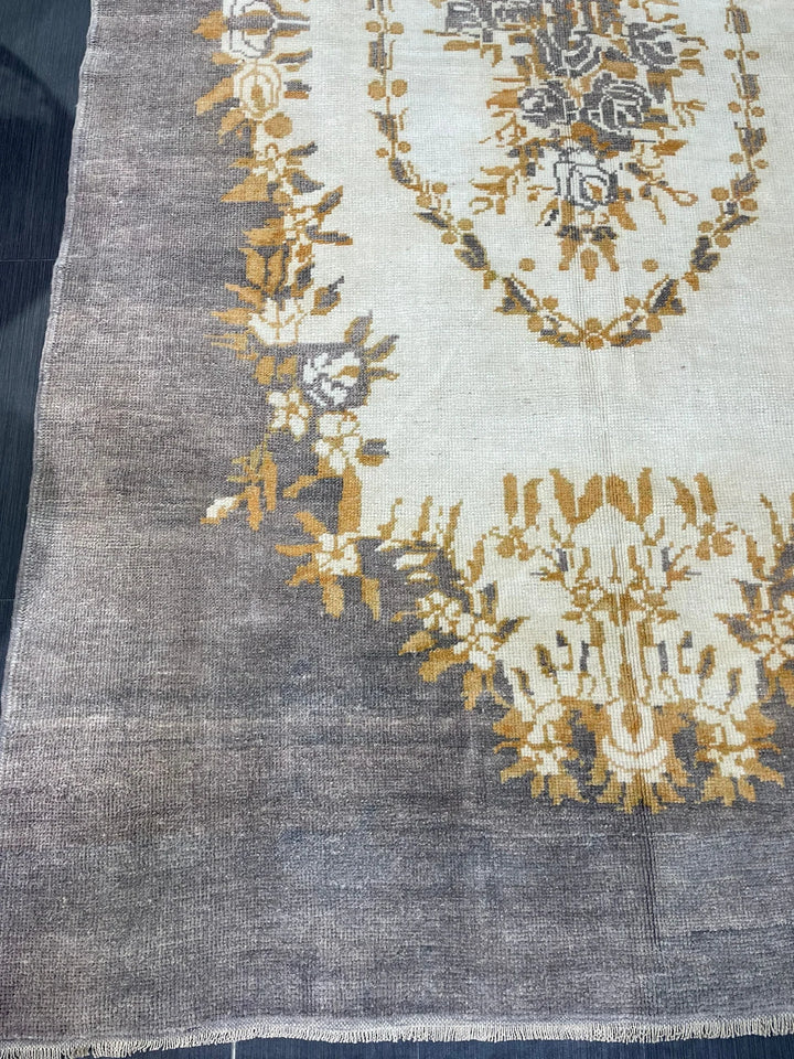 Grey Turkish Runner Rug 5' 3" x 8' 8" Hand-Knotted | No. WR73244