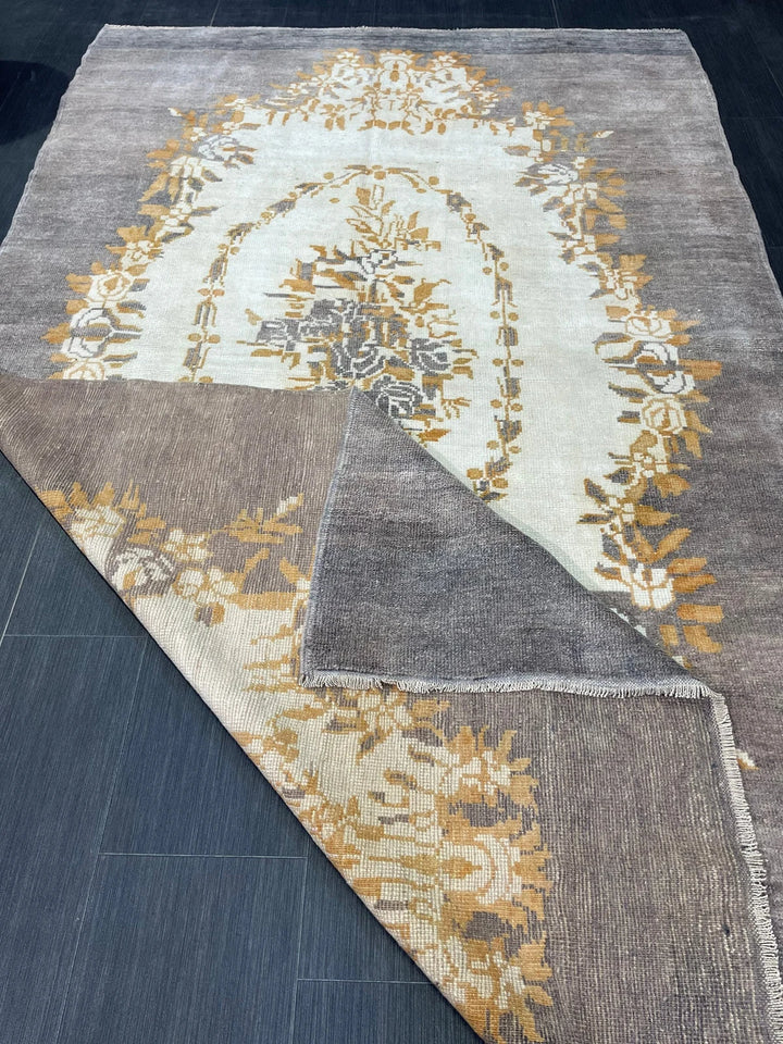 Grey Turkish Runner Rug 5' 3" x 8' 8" Hand-Knotted | No. WR73244