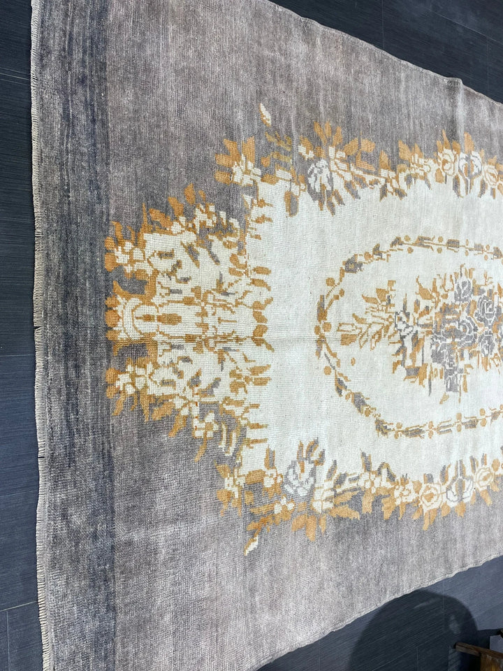 Grey Turkish Runner Rug 5' 3" x 8' 8" Hand-Knotted | No. WR73244