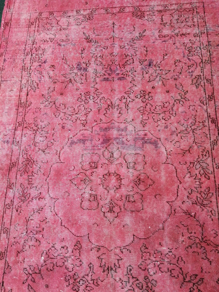 Pink Turkish Runner Rug 3' 11" x 6' 11" Hand-Knotted | No. WR73638