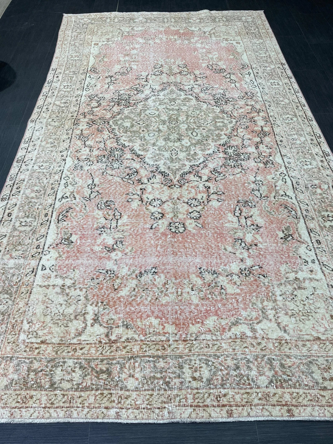 Pink Turkish Oushak Rug 5' 4" x 9' 10" Hand-Knotted | No. WR73846