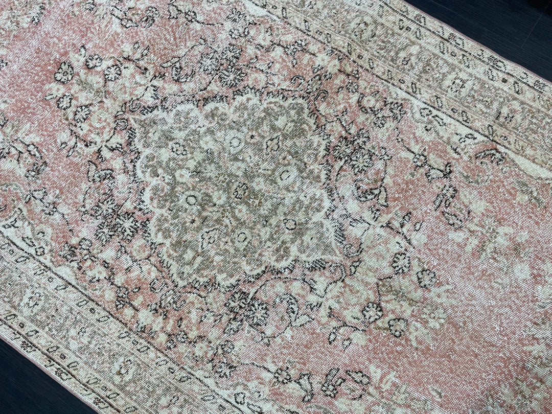 Pink Turkish Oushak Rug 5' 4" x 9' 10" Hand-Knotted | No. WR73846