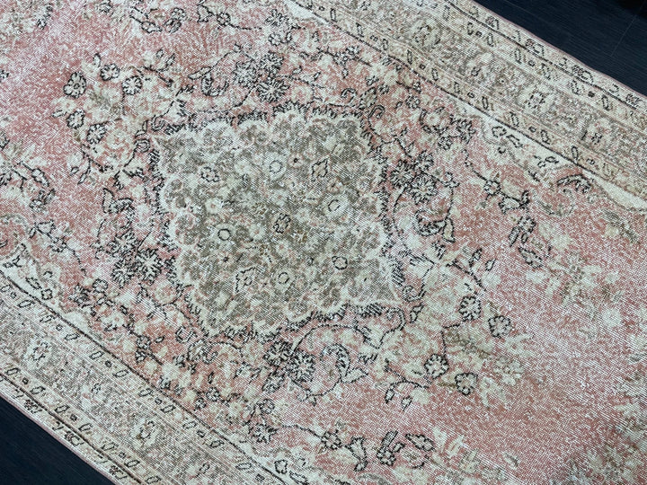 Pink Turkish Oushak Rug 5' 4" x 9' 10" Hand-Knotted | No. WR73846