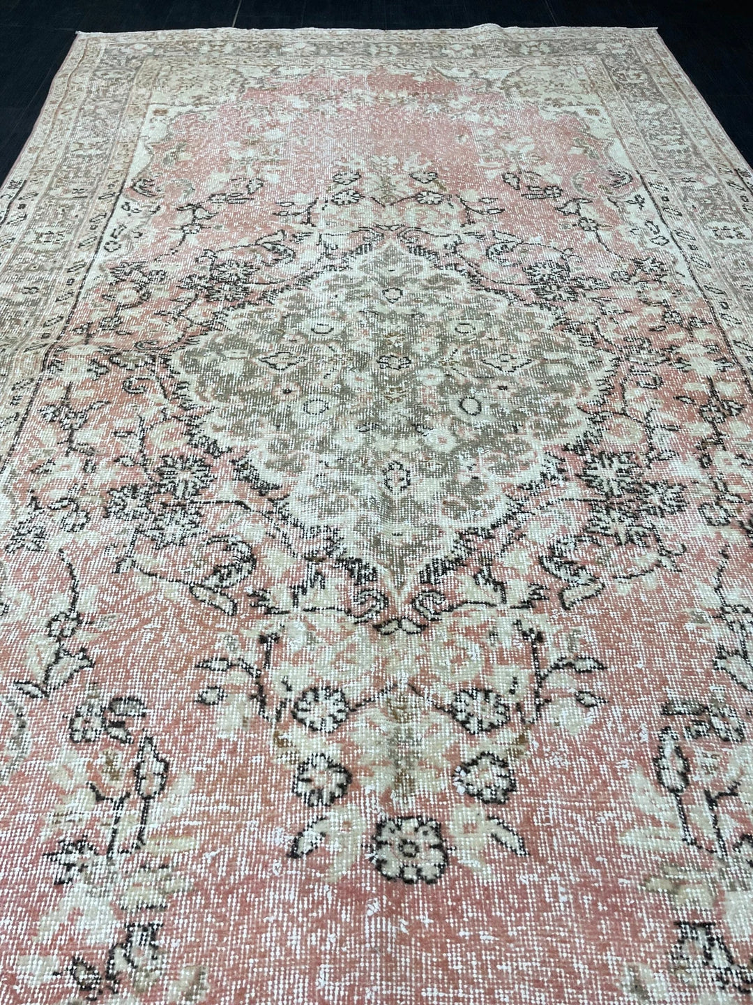 Pink Turkish Oushak Rug 5' 4" x 9' 10" Hand-Knotted | No. WR73846