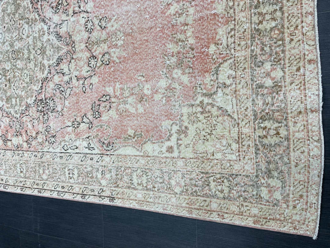 Pink Turkish Oushak Rug 5' 4" x 9' 10" Hand-Knotted | No. WR73846