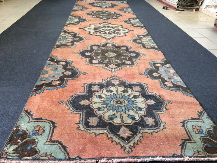Turkish Runner Rug 3' 2" x 11' 5" Hand-Knotted | No. WR73894
