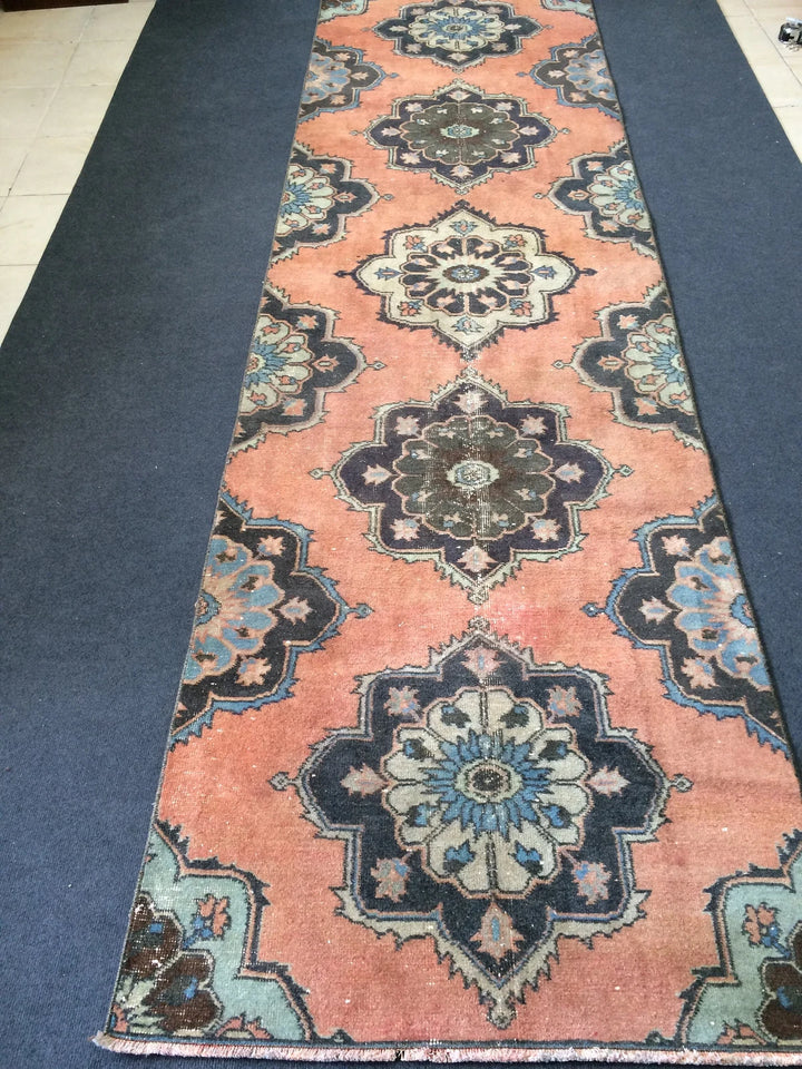 Turkish Runner Rug 3' 2" x 11' 5" Hand-Knotted | No. WR73894