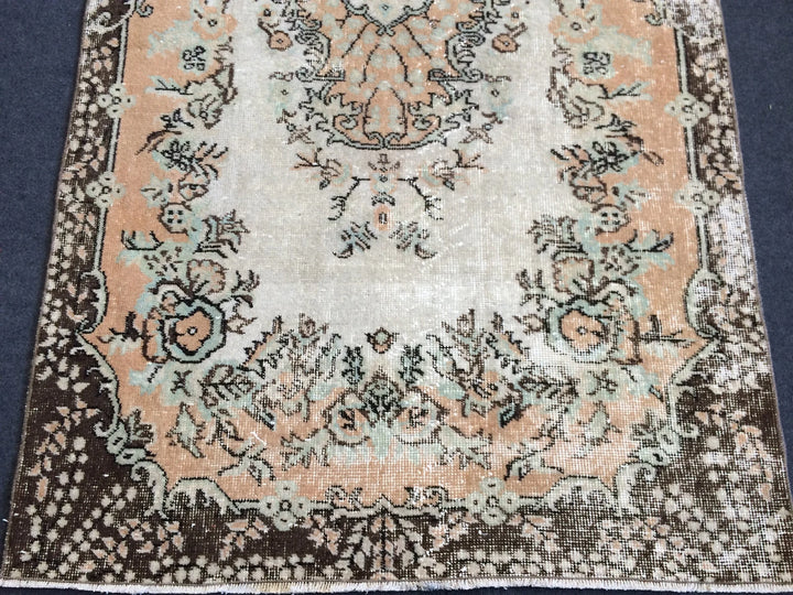 Rust Turkish Runner Rug 4' x 7' 2" Hand-Knotted | No. WR74053