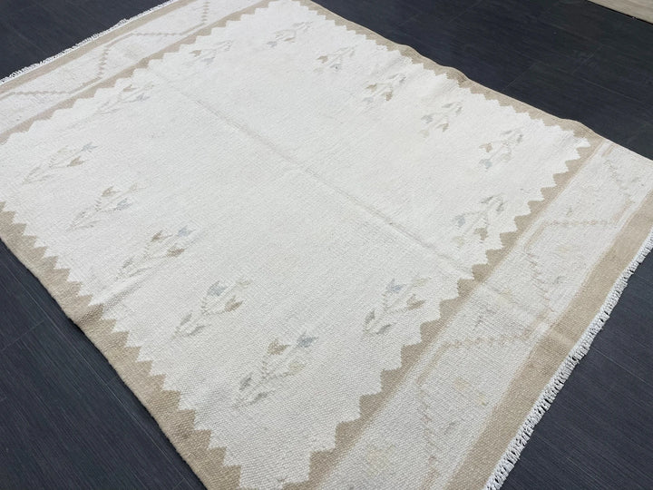 Rust Turkish Runner Rug 4' 6" x 6' 1" Hand-Knotted | No. WR74642