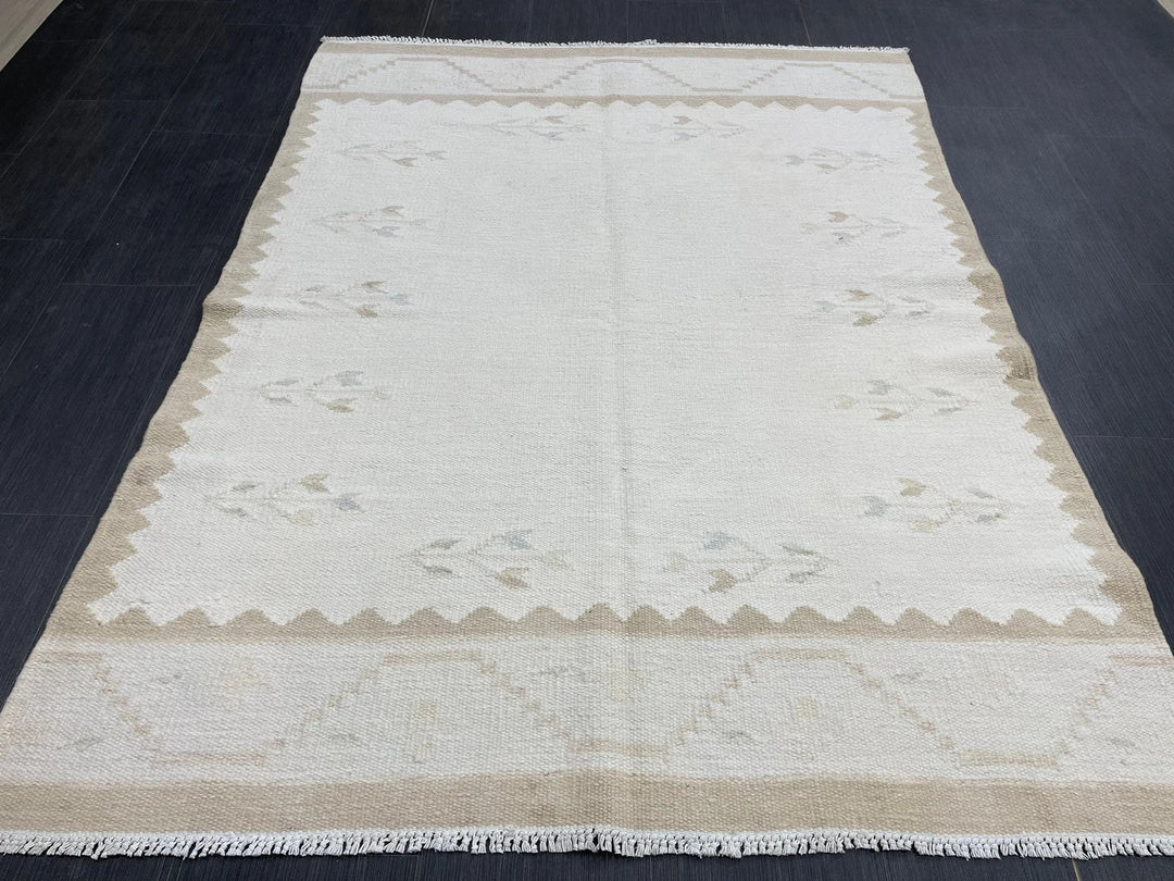 Rust Turkish Runner Rug 4' 6" x 6' 1" Hand-Knotted | No. WR74642
