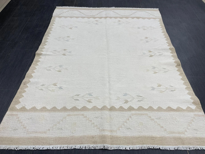Rust Turkish Runner Rug 4' 6" x 6' 1" Hand-Knotted | No. WR74642