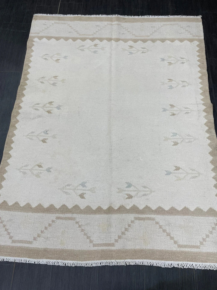 Rust Turkish Runner Rug 4' 6" x 6' 1" Hand-Knotted | No. WR74642