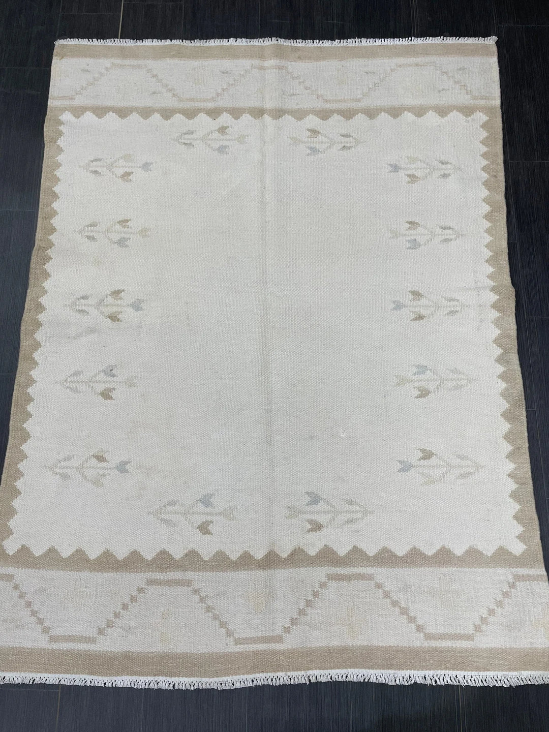 Rust Turkish Runner Rug 4' 6" x 6' 1" Hand-Knotted | No. WR74642