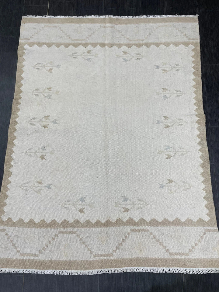 Rust Turkish Runner Rug 4' 6" x 6' 1" Hand-Knotted | No. WR74642