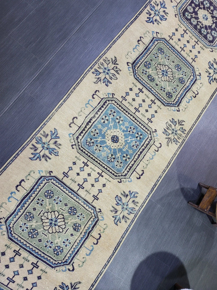 Turkish Runner Rug 2' 9" x 11' 3" Hand-Knotted | No. WR74646