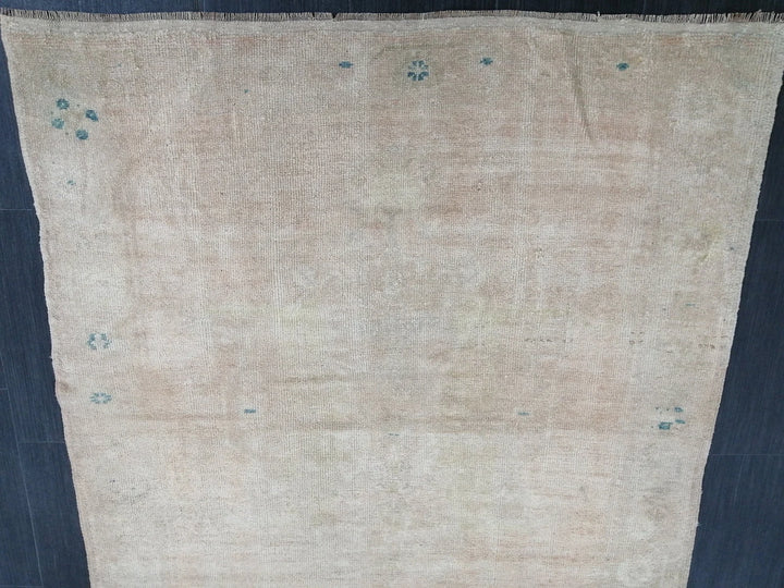 Beige Turkish Runner Rug 4' 8" x 11' 6" Hand-Knotted | No. WR74779