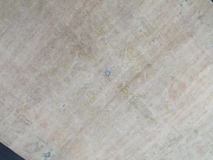 Beige Turkish Runner Rug 4' 8" x 11' 6" Hand-Knotted | No. WR74779
