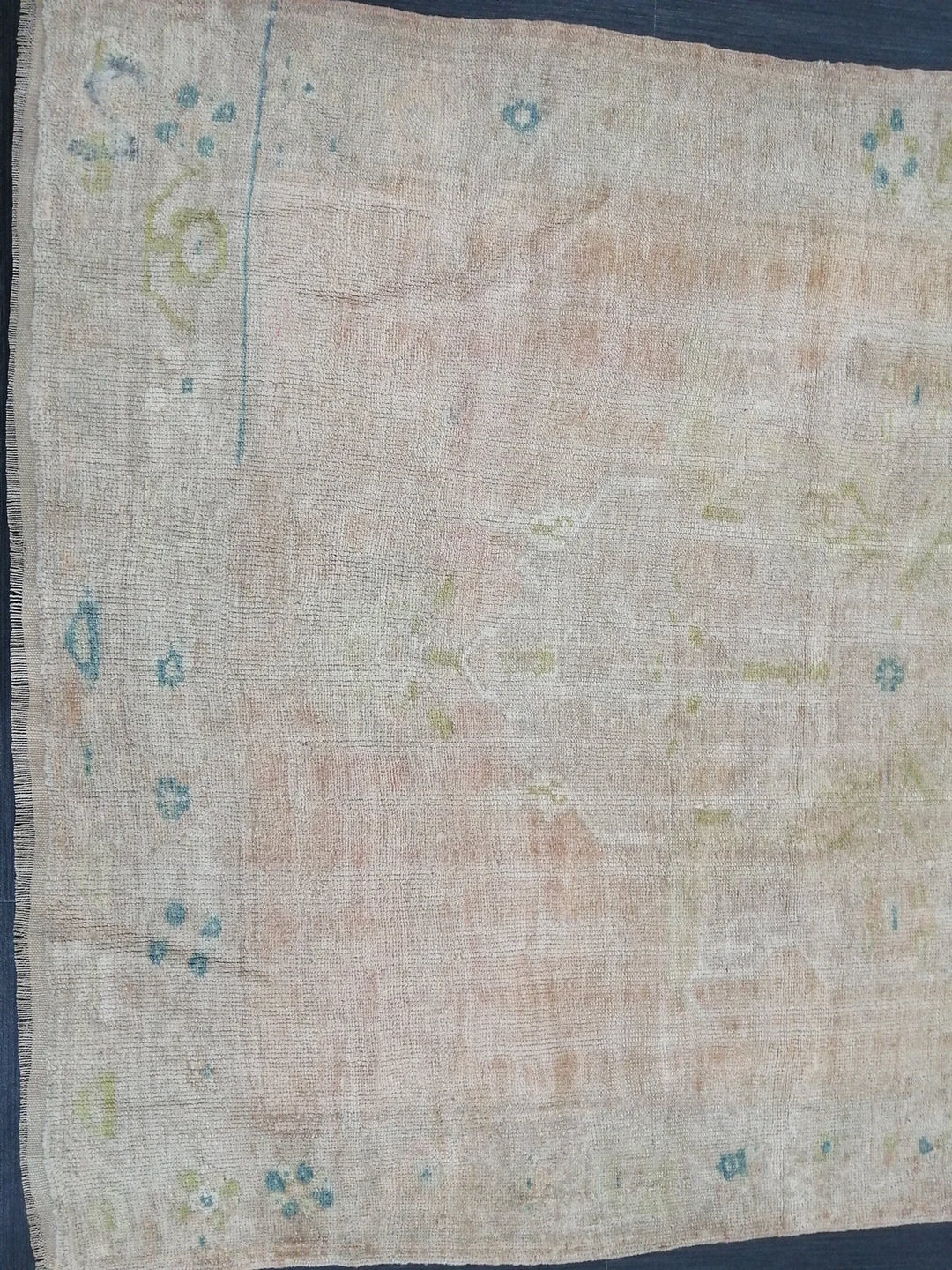 Beige Turkish Runner Rug 4' 8" x 11' 6" Hand-Knotted | No. WR74779
