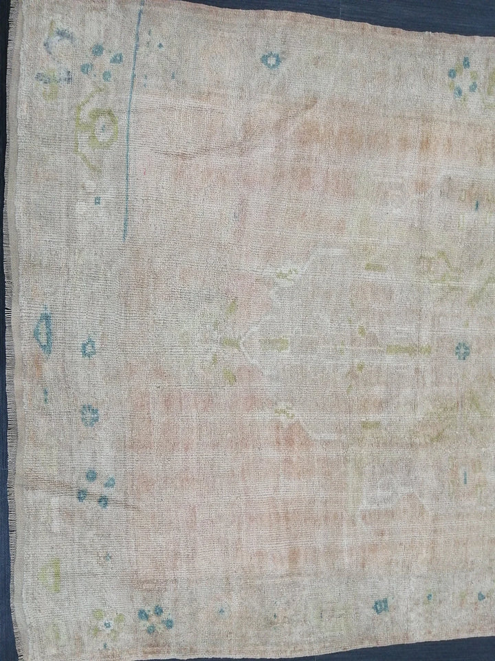 Beige Turkish Runner Rug 4' 8" x 11' 6" Hand-Knotted | No. WR74779
