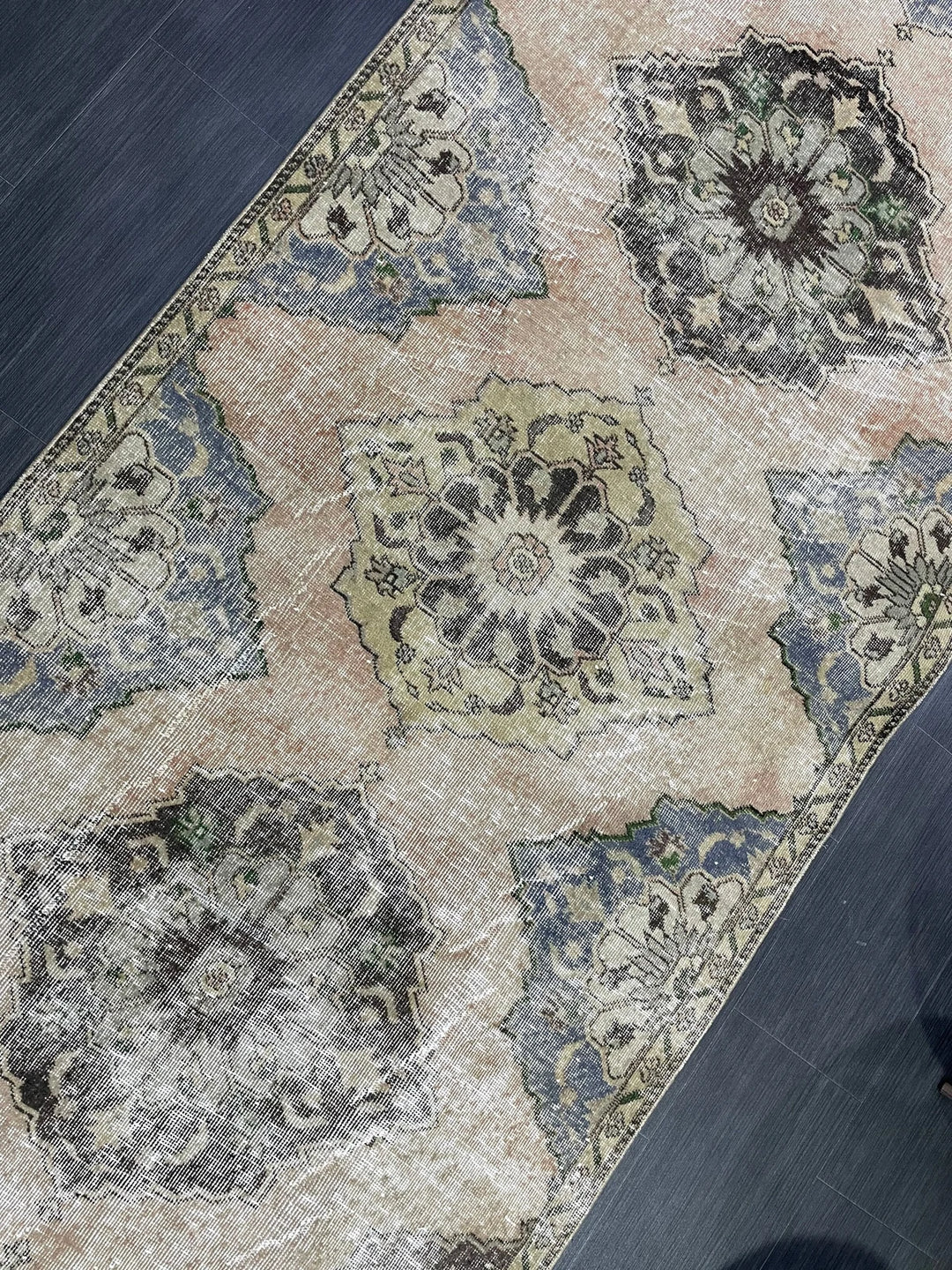 Beige Turkish Runner Rug 3' 9" x 11' 9" Hand-Knotted | No. WR74797