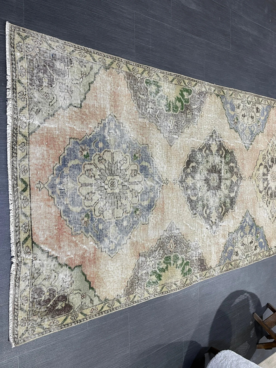 Beige Turkish Runner Rug 3' 9" x 11' 9" Hand-Knotted | No. WR74797