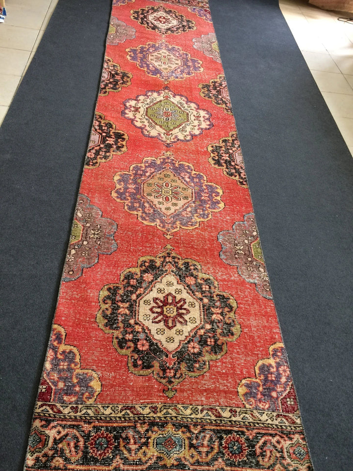 Turkish Runner Rug 2' 1" x 13' Hand-Knotted | No. WR75026