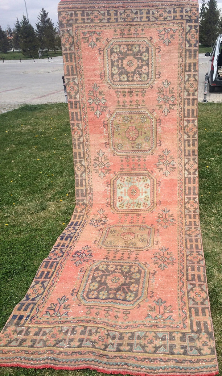 Turkish Runner Rug 4' x 11' Hand-Knotted | No. WR75115