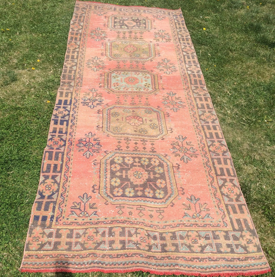 Turkish Runner Rug 4' x 11' Hand-Knotted | No. WR75115