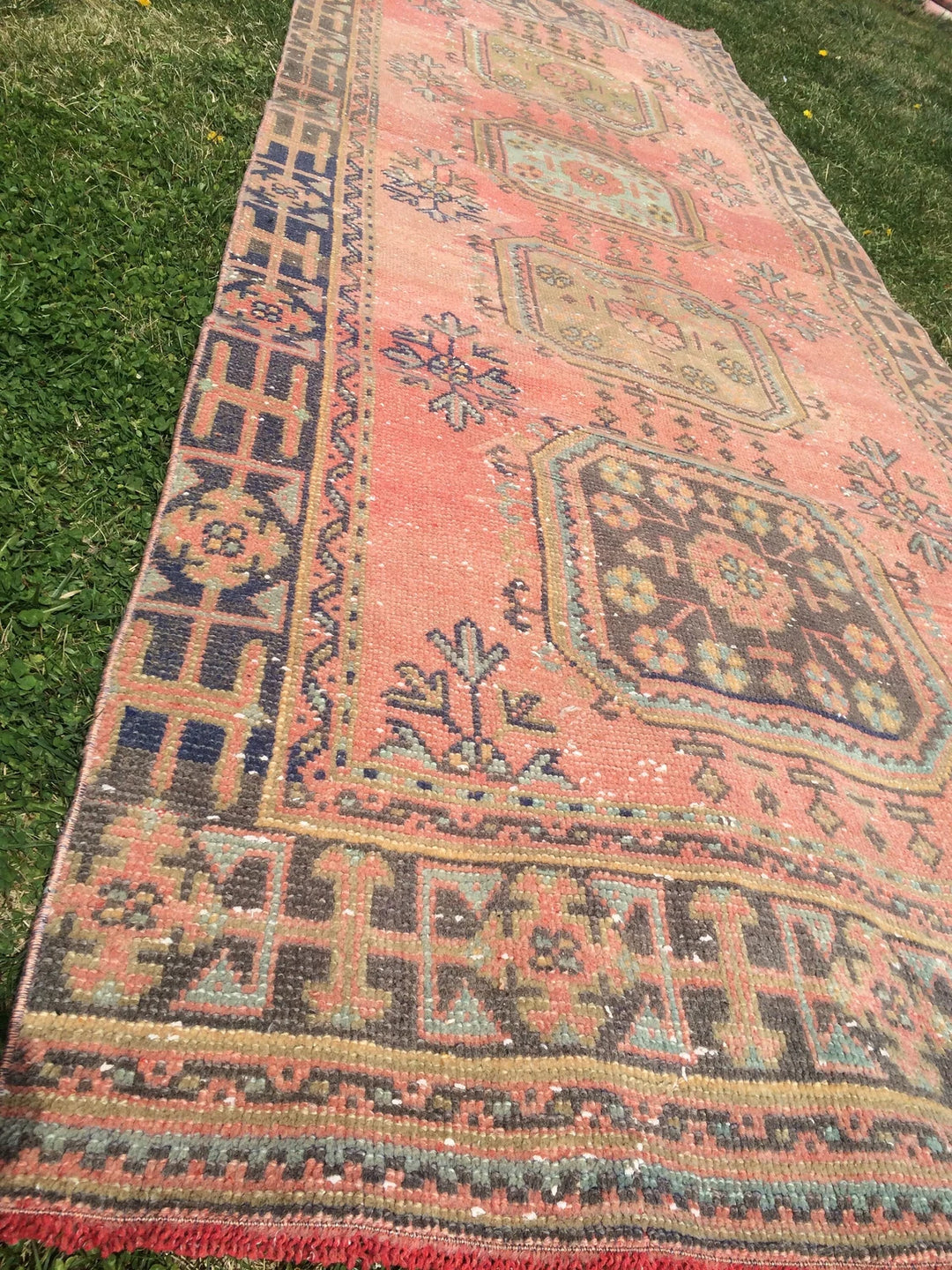 Turkish Runner Rug 4' x 11' Hand-Knotted | No. WR75115