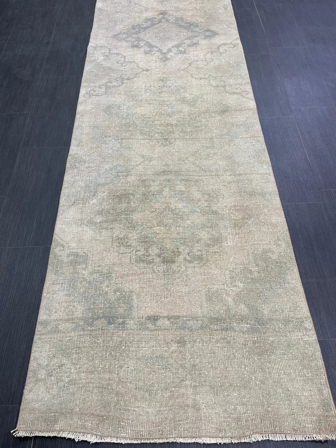 Tan Turkish Runner Rug 2' 9" x 12' 7" Hand-Knotted | No. WR75323