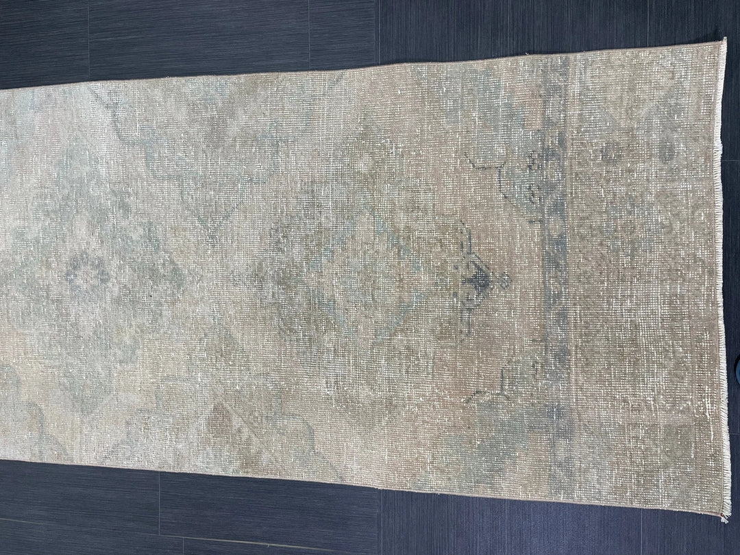 Tan Turkish Runner Rug 2' 9" x 12' 7" Hand-Knotted | No. WR75323
