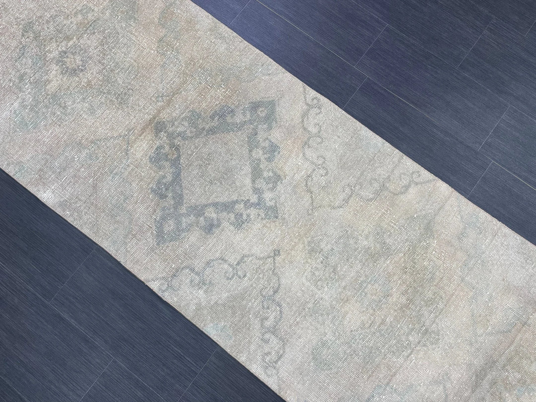 Tan Turkish Runner Rug 2' 9" x 12' 7" Hand-Knotted | No. WR75323