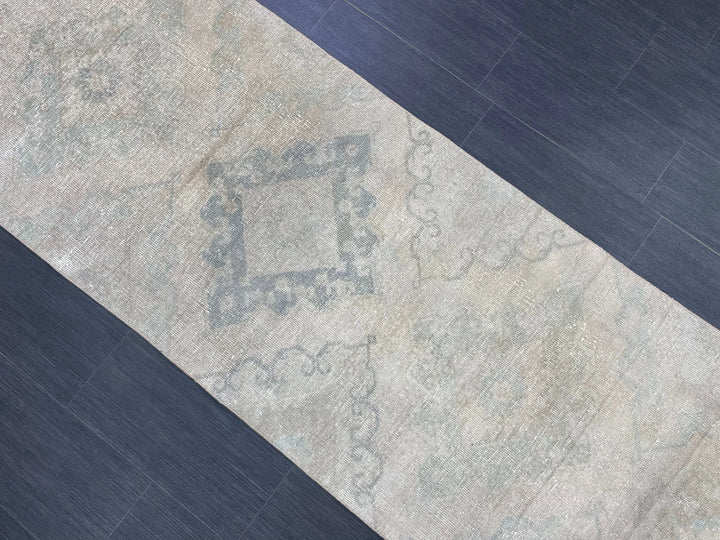 Tan Turkish Runner Rug 2' 9" x 12' 7" Hand-Knotted | No. WR75323