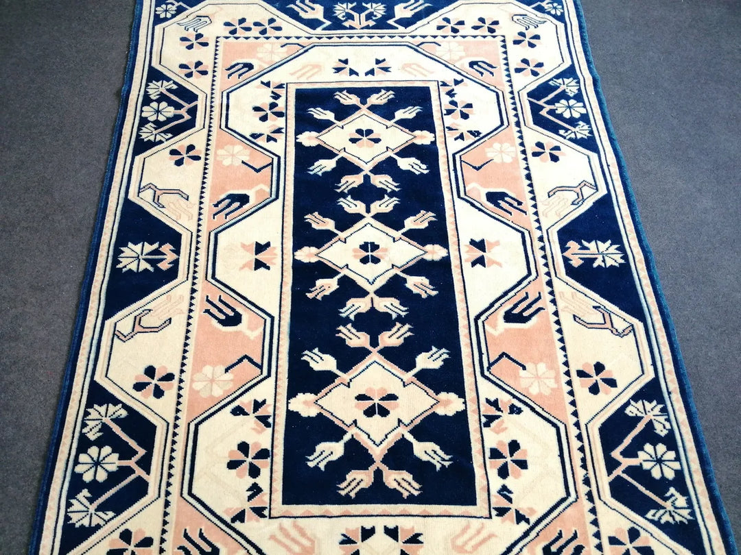 Blue Turkish Oushak Rug 5' 4" x 7' 10" Hand-Knotted | No. WR75403