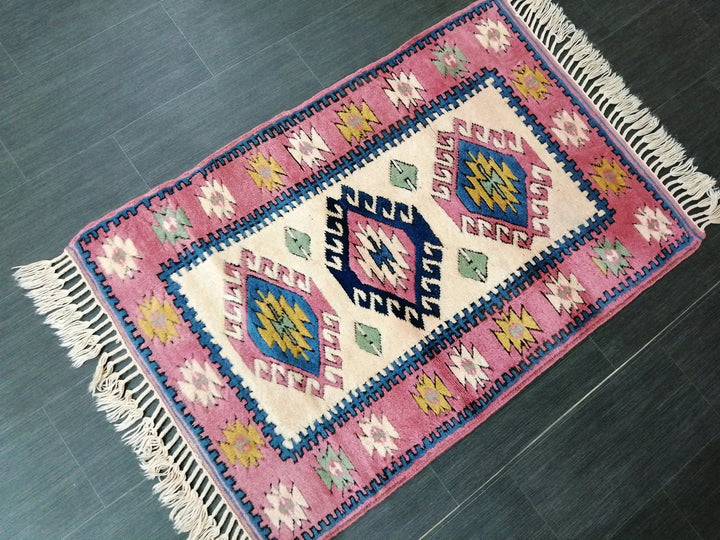 Pink Turkish Runner Rug 2' 11" x 4' 4" Hand-Knotted | No. WR75476