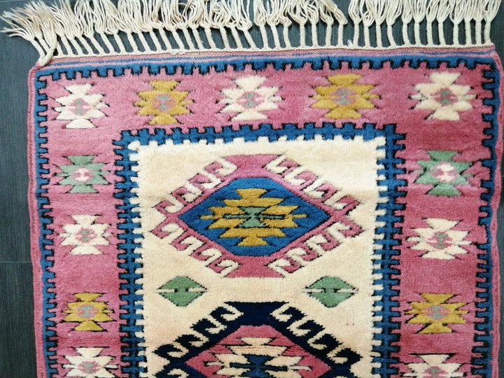 Pink Turkish Runner Rug 2' 11" x 4' 4" Hand-Knotted | No. WR75476