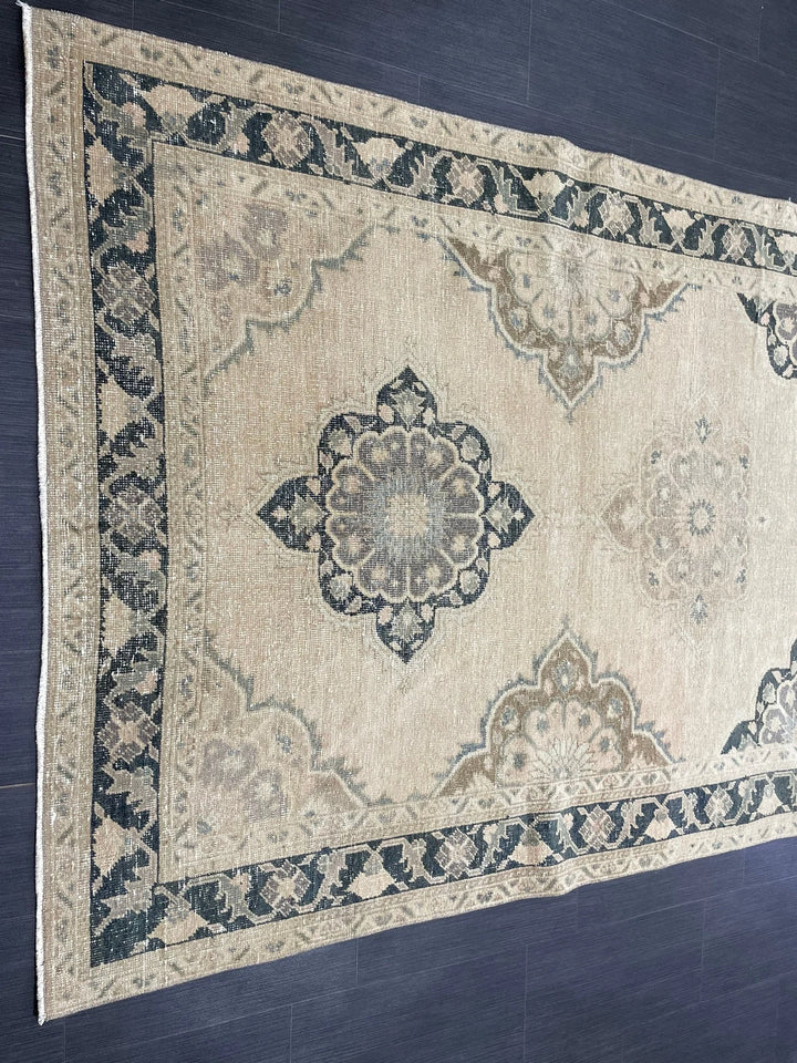 Beige Turkish Runner Rug 5' x 13' 6" Hand-Knotted | No. WR75502
