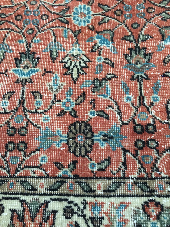 Orange Turkish Runner Rug 3' 6" x 7' Hand-Knotted | No. WR75770
